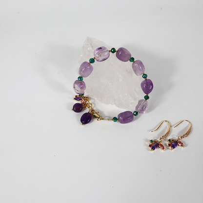 Amethyst Set (Armband, Ohrringe)