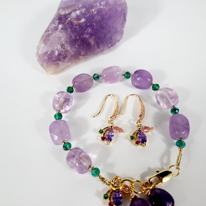 Amethyst Set (Armband, Ohrringe)