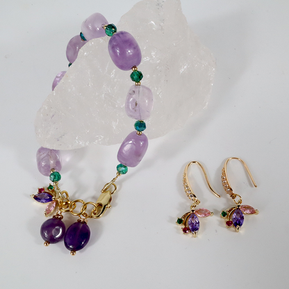 Amethyst Set (Armband, Ohrringe)