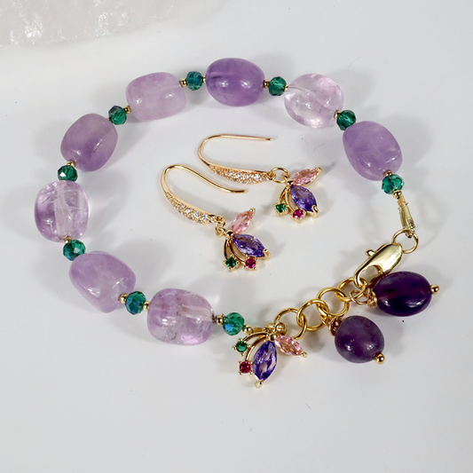 Amethyst Set (Armband, Ohrringe)