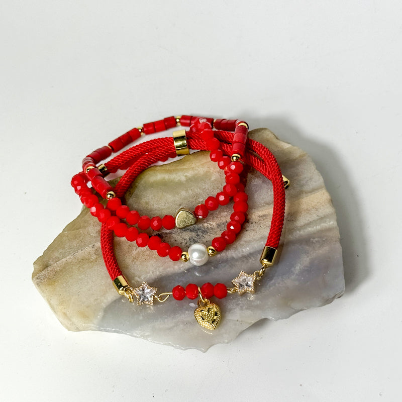 Rotes Armband-Set