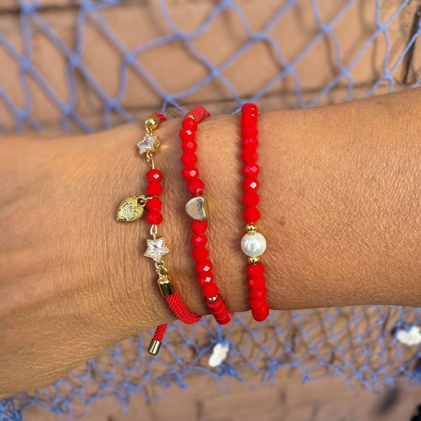 Rotes Armband-Set